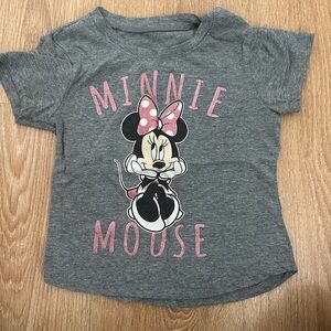 Disney Minnie Mouse Pink and Gray Kids T-Shirt